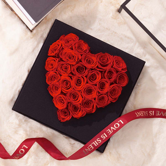 Eternal Heartfelt Red Roses Box - Flowersong | Preserved Roses in Full Bloom