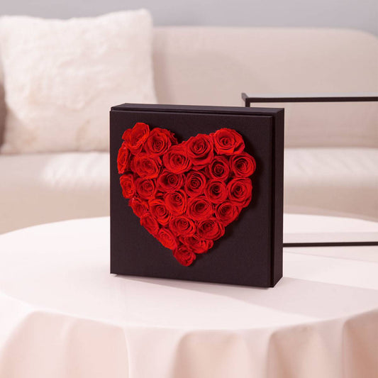 Eternal Heartfelt Red Roses Box - Flowersong | Preserved Roses in Full Bloom
