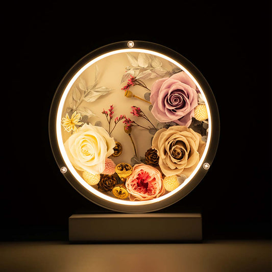 Light Color Forever Flower Halo Ambient Light - Flowersong | Preserved Roses in Full Bloom