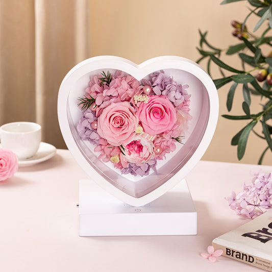 Heart's Radiance - Pink Forever Flowers Lamp