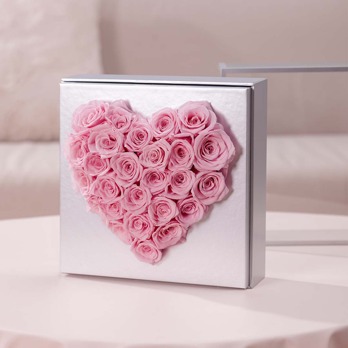 Eternal Heartfelt Pink Roses Box | Flowersong | Forever Roses ...