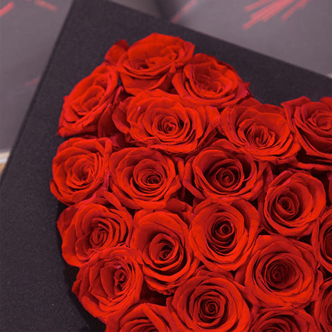 Eternal Heartfelt Red Roses Box - Flowersong | Preserved Roses in Full Bloom