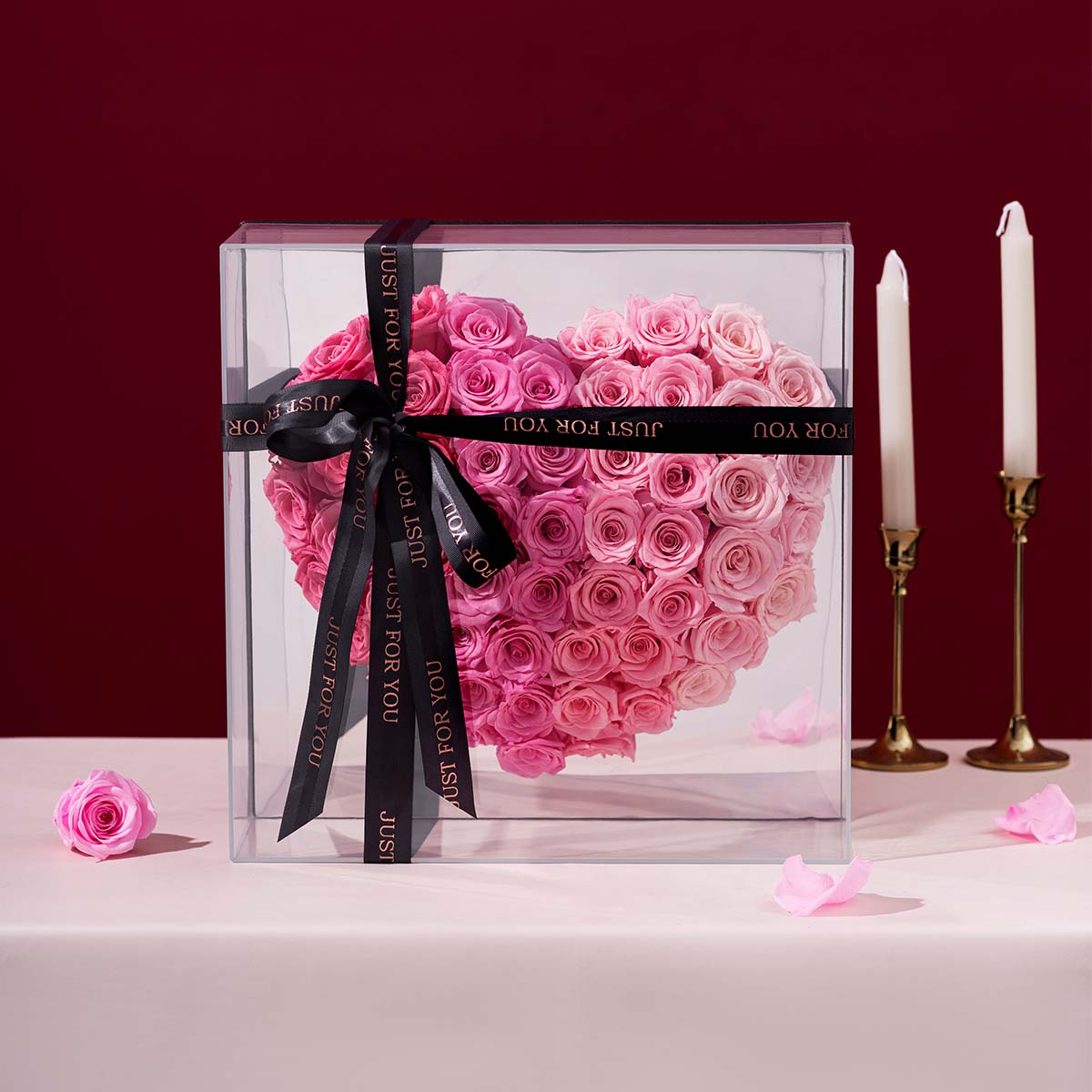 Love at First Sight - Gradient Pink Forever Roses Box | Flowersong ...
