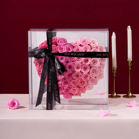 Love at First Sight - Gradient Pink Forever Roses Box - Flowersong | Preserved Roses in Full Bloom