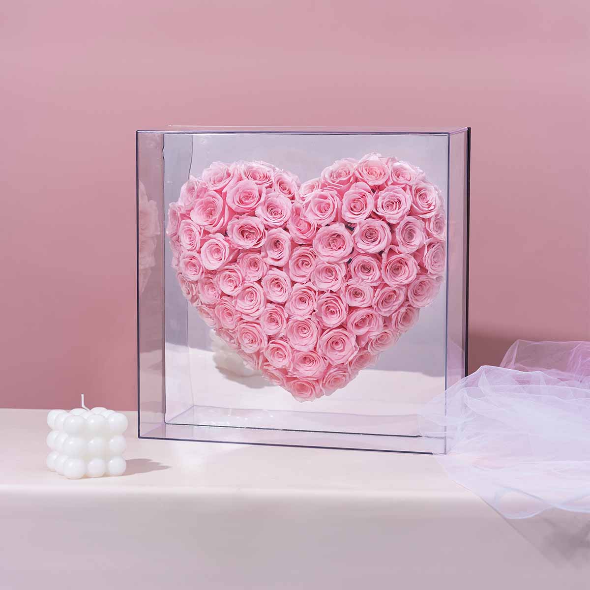 Love at First Sight - Pink Forever Roses Box - Flowersong | Preserved Roses in Full Bloom