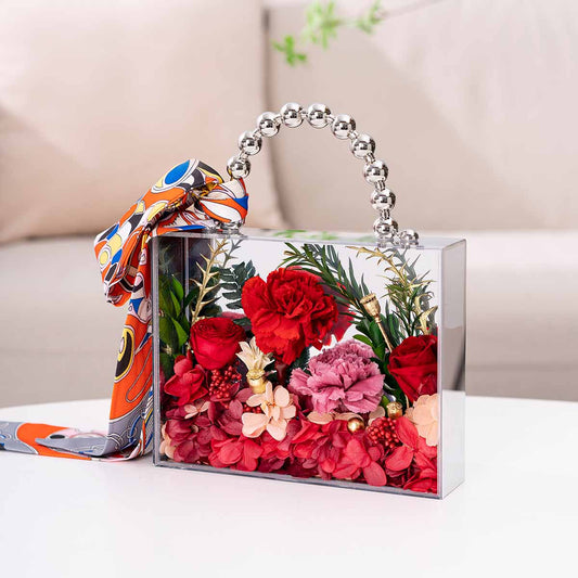 Red Forever Roses Mirror Handbag - Flowersong | Preserved Roses in Full Bloom