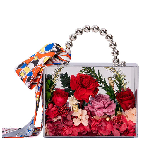 Red Forever Roses Mirror Handbag - Flowersong | Preserved Roses in Full Bloom