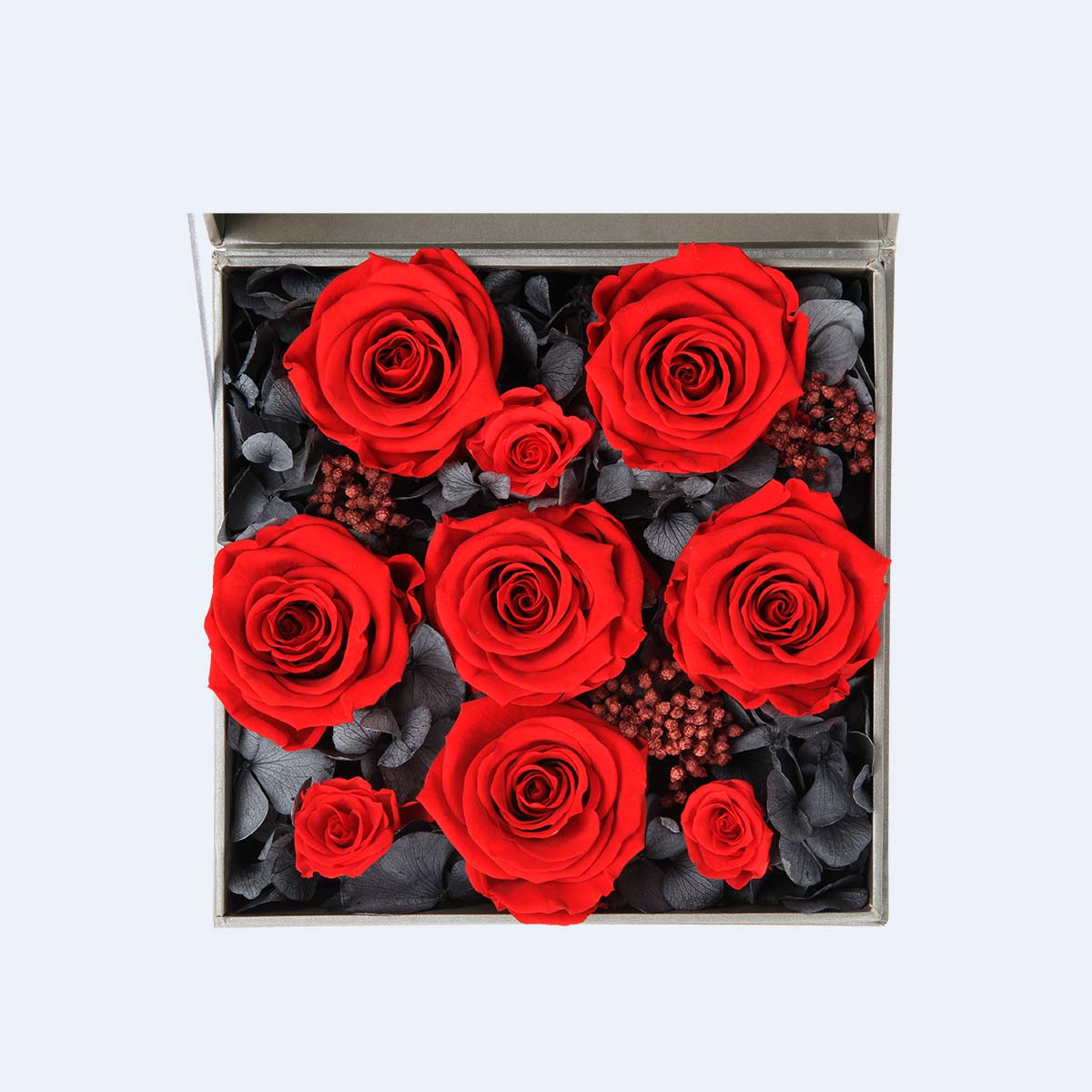 Scarlet Rose Noir Box - Flowersong | Preserved Roses in Full Bloom