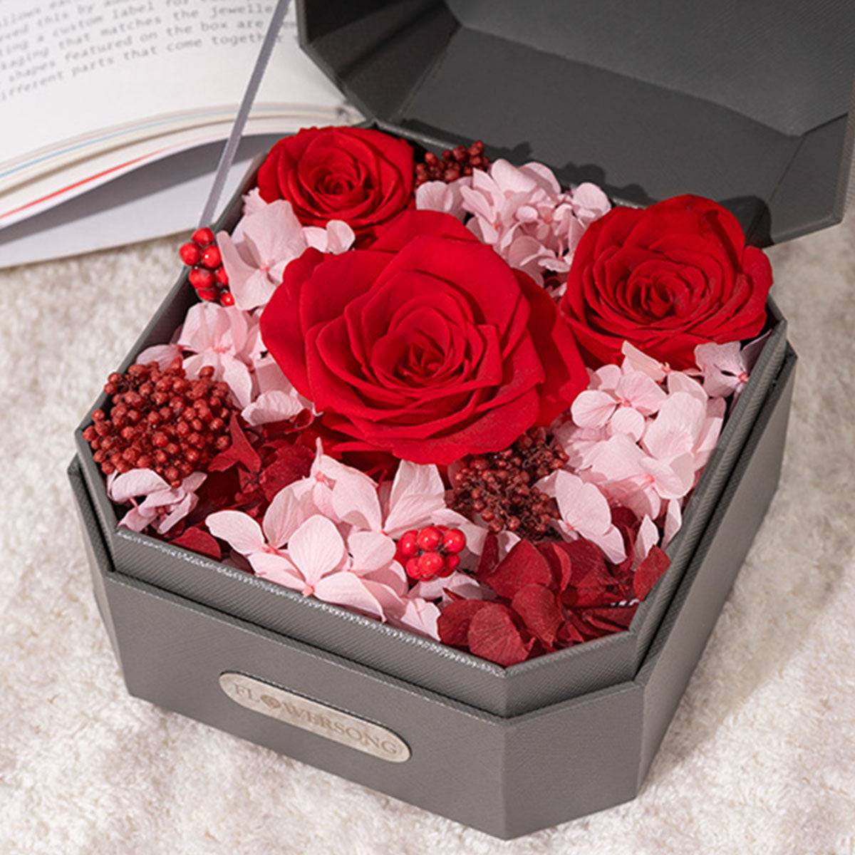 Vintage Everlasting Rose Gift Box - Flowersong | Preserved Roses in ...